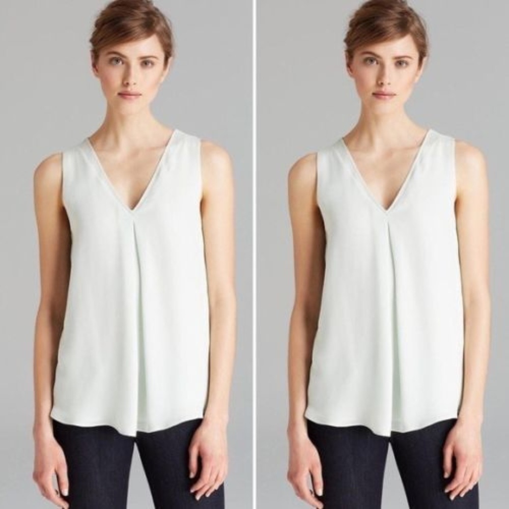 NEW Theory Silk Blouse Pistachio Lesay P XS
